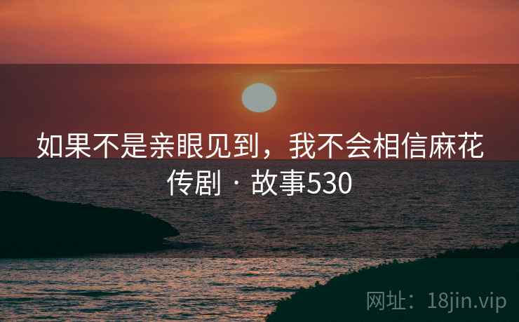 如果不是亲眼见到，我不会相信麻花传剧 · 故事530